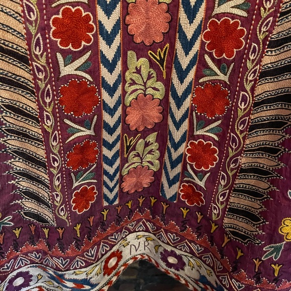 Reversal duster from Afghanistan with the initials or N. R. made from silk Ikat - Picture 4 of 16